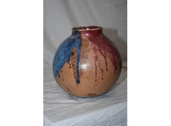 Colorful Glaze Ceramic Vase By The Late  Suzanne Danehe, Cincinnati OH