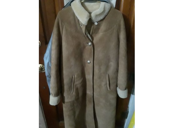 Brown Suede & Wool Coat (W's S)