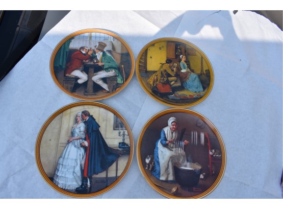 Set Of 4 Norman Rockwell Decorative Plates