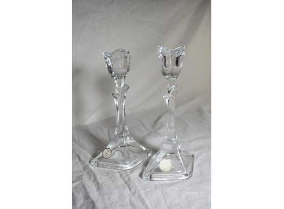 An Exquisite Pair Of Crystal Candlesticks