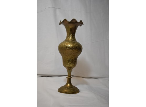 Brass Vase With Ruffled Rim  Made In India