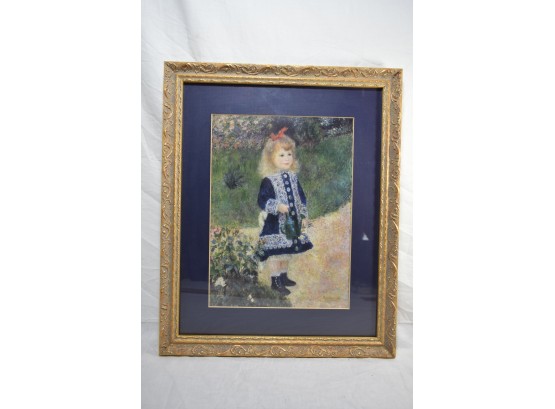 Framed Renoir Girl With Watering Can, Color Lithograph