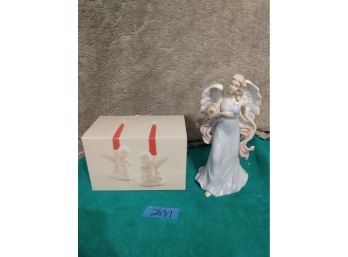2 Candle Holders And 1 Angel Figure