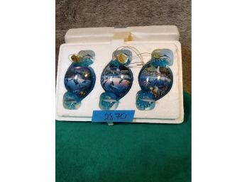 3 Tropical Dolphin Ornaments