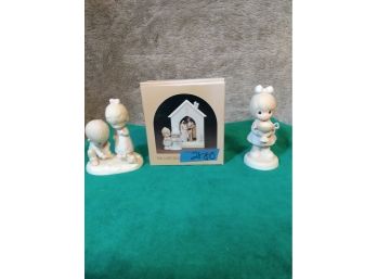 Precious Moments Figures And Photo Frame (3 Pieces)