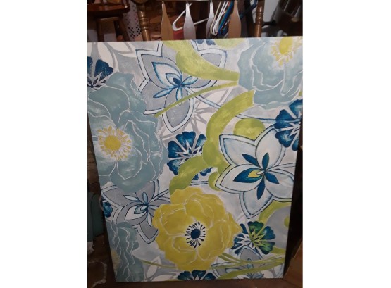 Flowers Green On Canvas (40x30)