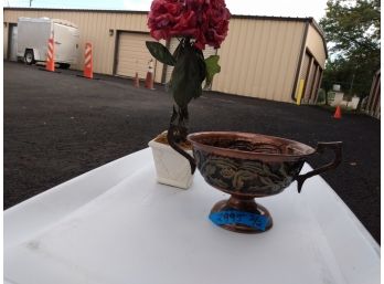 Decorative Bowl And Flower Arrangement