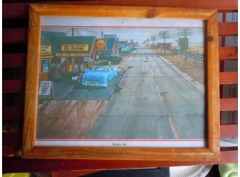 Framed Nostalgic Print  Of Route 66 By Ken Zilla