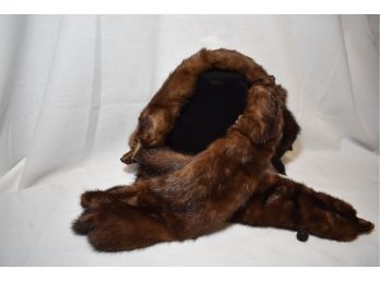 Beautiful Vintage Fur Stole With Matching Hat