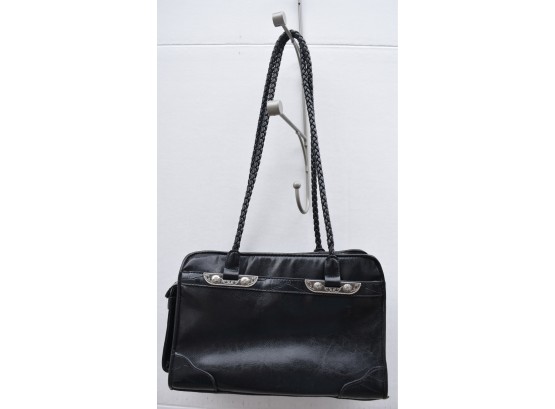 Black Handbag W/ Braided Straps