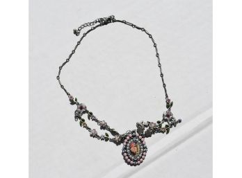 Multi Material Flower Necklace