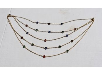 Necklace W/ Blue-green-red Stones
