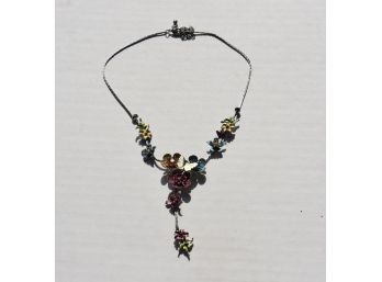 Hand Painted Flower Necklace