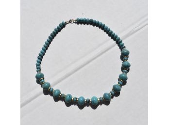 Aquamarine Bead Necklace