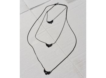 Triple Strand Black Necklace