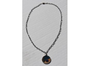 Blue & Orange Pendant Necklace