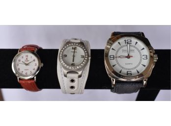 Set Of Red White & Blue Watches
