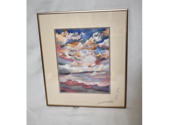 An Original Works On Pastels On Paper Titled 'summer Clouds'  By Artist G. Stutheit   16 X 18