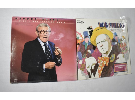 2 Comedy Vinyl Records From George Burns And W.c. Fields