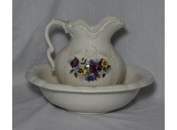 A Beautiful Pitcher And Water Bowl By Arneis