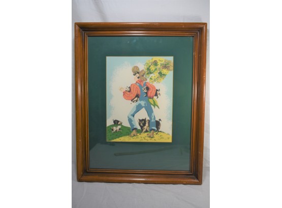 Busy Farmhand In A Landscape Print Signed By The Artist  Margaret Alexander