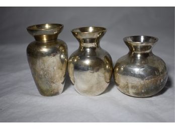 A Group Of 3 Silver Tone Vessels