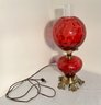 Fenton Cranberry Gone With The Wind Coin Dot Lamp