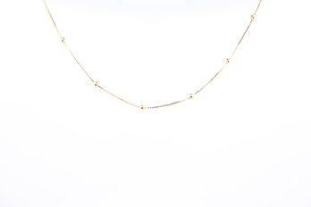 14K SOLID YELLOW GOLD ROPE CHAIN PENDANT NECKLACE 4.8 GRAMS 22 INCHES GEMSTONE JEWELRY BALL BEAD