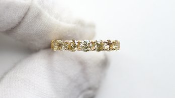 18K SOLID YELLOW GOLD DIAMOND RING  1.15CTW, 1.44 GRAMS, SIZE 6  ETERNITY BAND GEMSTONE JEWELRY  DIAMONDS