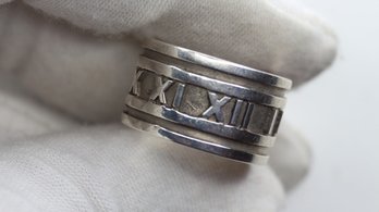 TIFFANY & CO  ATLAS ROMAN NUMERAL RING STERLING SILVER  JEWELRY