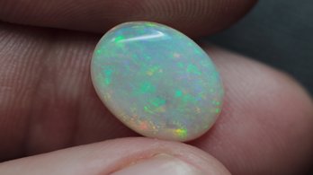 AUSTRALIAN WHITE OPAL DOUBLE SIDED 2.47CT 12MM X 9MM X 3MM LOOSE GEMSTONE NATURAL JEWELRY MAKING