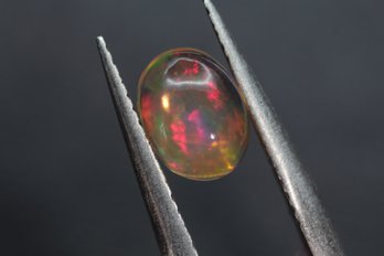 OPAL - NATURAL MEXICAN FIRE OPAL 1.15CT, 8MM X 6MM X 3.5MM LOOSE GEMSTONE ESTATE CABACHON OVAL