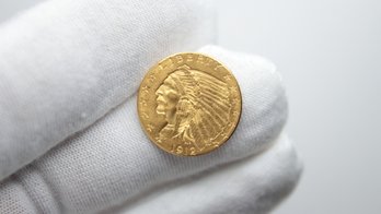 1912 $2.50 Indian Head Gold Quarter Eagle - U.S. Gold Coin