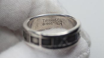 Tiffany & Co Atlas Narrow Band Roman Numerals Size 7 Sterling Silver 925