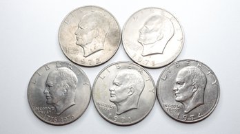 Eisenhower 1 Dollar Coin Lot Of 5