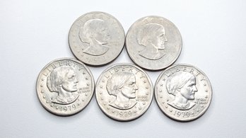 Lot Of 5 1979-P Susan B Anthony Dollar Coin