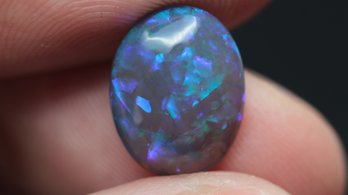 AUSTRALIAN BLACK OPAL DOUBLE SIDED  2.67CT 12MM X 9MM X 4.5MM LOOSE GEMSTONE NATURAL JEWELRY MAKING
