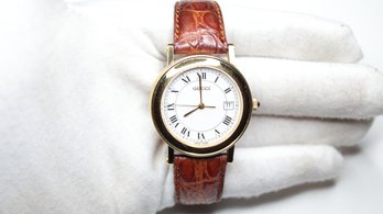 GUCCI Quartz Watch Analog Leather White Brown 7200m Unisex