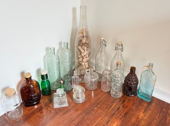 Vintage Glass Bottles & Hemingray Telephone Insulator Glass