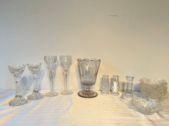 Waterford Crystal Candlesticks And Pattern Glass
