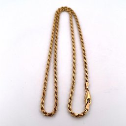 14K SOLID YELLOW GOLD ROPE CHAIN PENDANT NECKLACE 16.5 GRAMS 22 INCHES GEMSTONE JEWELRY