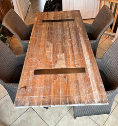 Long Wooden Farmhouse Kitchen Table And Chairs