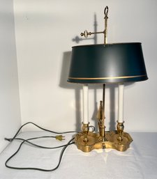 Sedgefield By Adams Brass Boullotte Lamp, Tole Shade 1989 Light