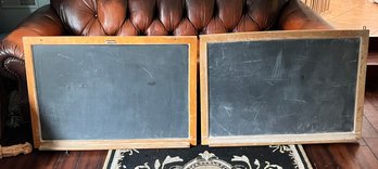 2 Large Antique Natural Slate Chalk Boards