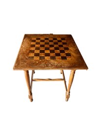 Burled Wood Chess Table By The US Playing Card Company
