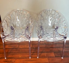 Transparent Artistic Lucite Stacking Chairs