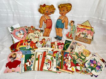 Ephemera Lot Vintage Greeting Cards And More