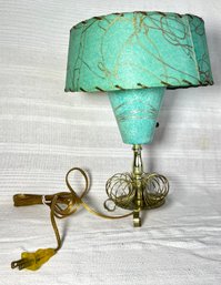 Mid Century Modern Retro Turquoise Atomic Fiberglass Lamp