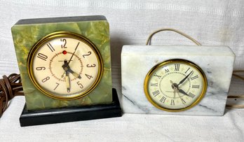 Lot Vintage GE Marble Clocks