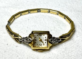 Vintage Ladies Longines 14k Gold Diamond Watch